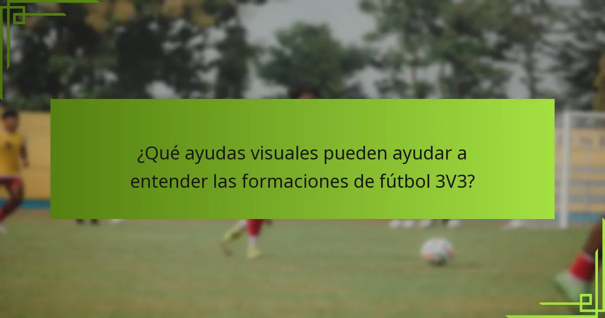 ¿Qué ayudas visuales pueden ayudar a entender las formaciones de fútbol 3V3?
